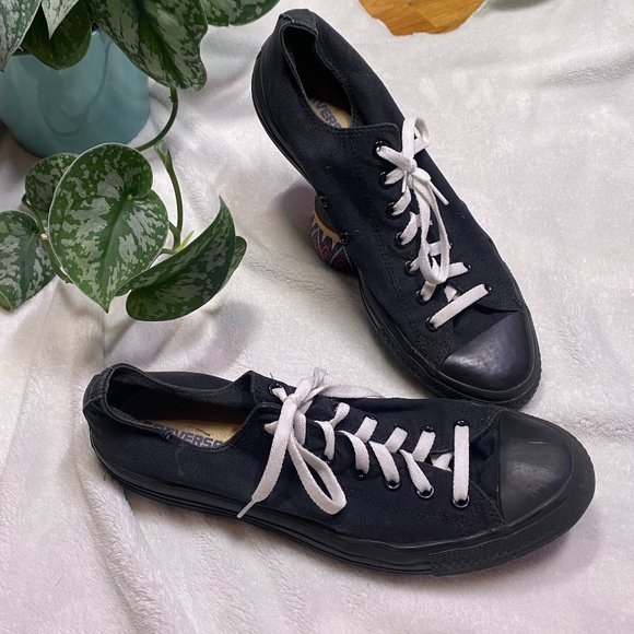 Converse All Star Low Top All Black Sneakers Mens Size 12